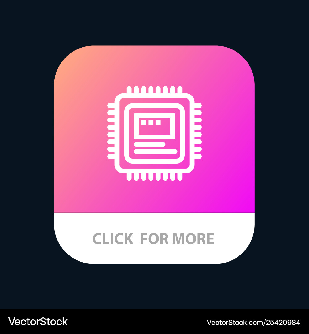 Cpu storage computer hardware mobile app button Cpu storage computer hardware mobile app button vector image