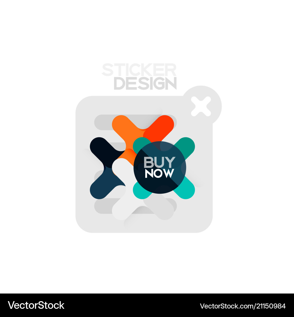 Flat design cross shape geometric sticker icon Flat design cross shape geometric sticker icon vector image
