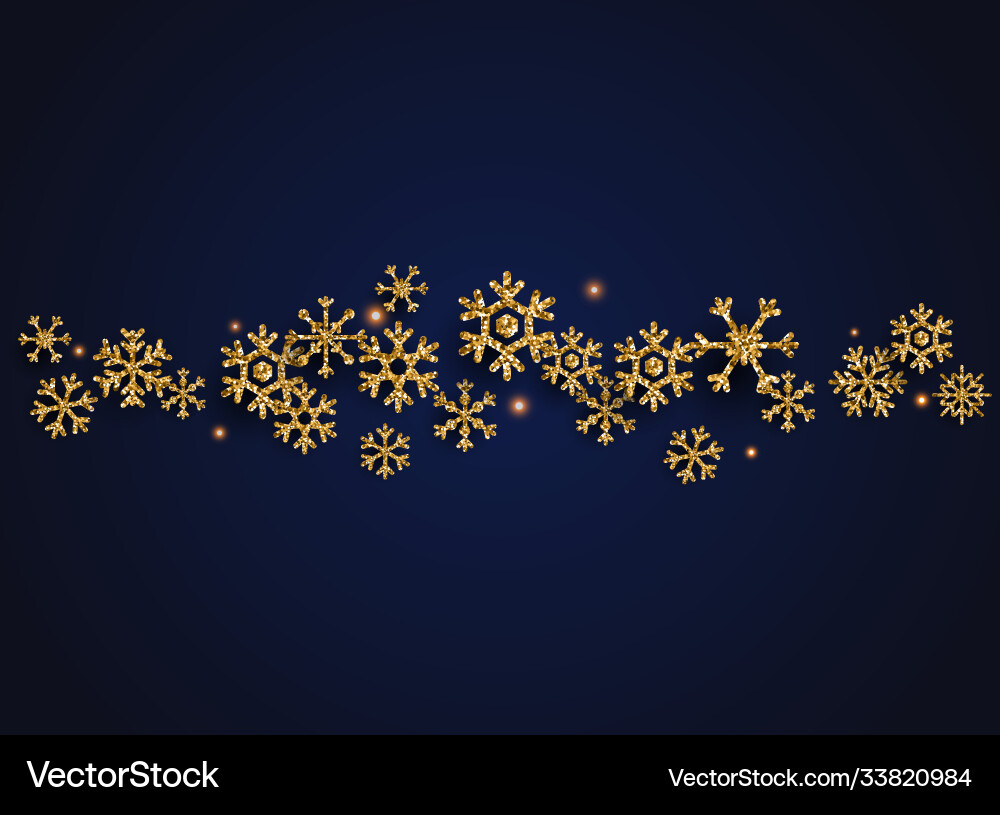 Golden Glitter Schneeflakes auf dunklem Hintergrund kann Golden Glitter Schneeflakes auf dunklem Hintergrund kann vektorbild