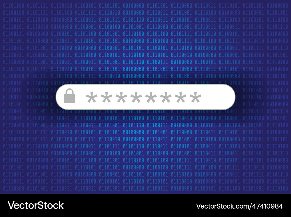 Hidden Password Form - Binary Security Vector Image