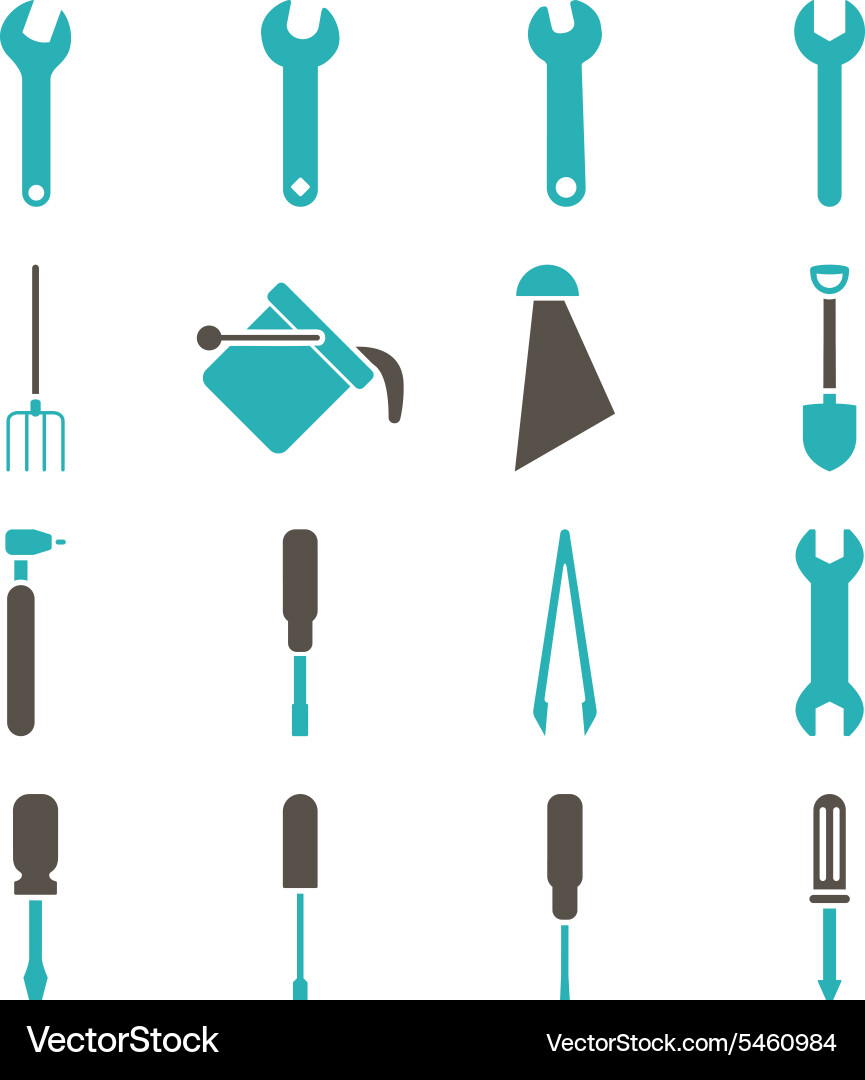 Instruments and tools icon set vector image