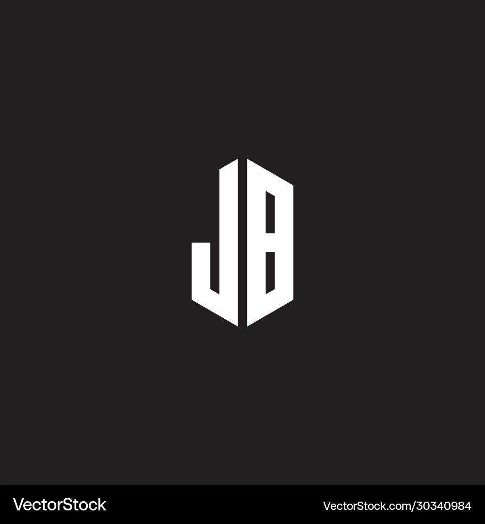 Jb logo monogram with hexagon shape style design Jb logo monogram with hexagon shape style design Vector Image