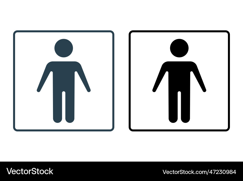 Man icon solid style design simple Vector Image