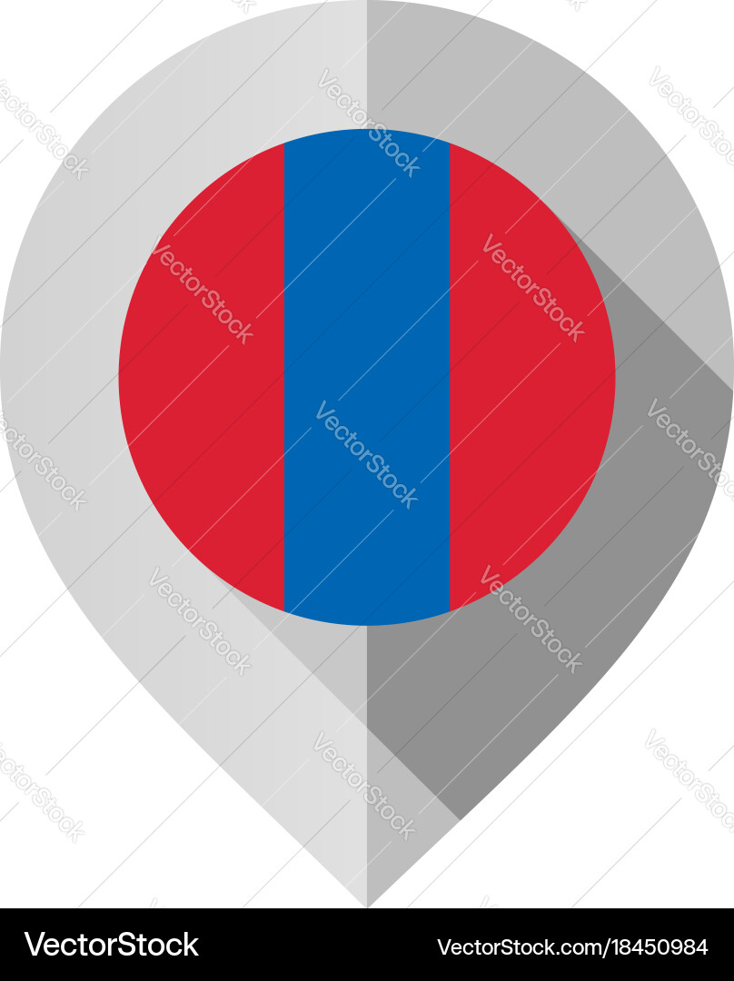 Marker with flag for map vector image