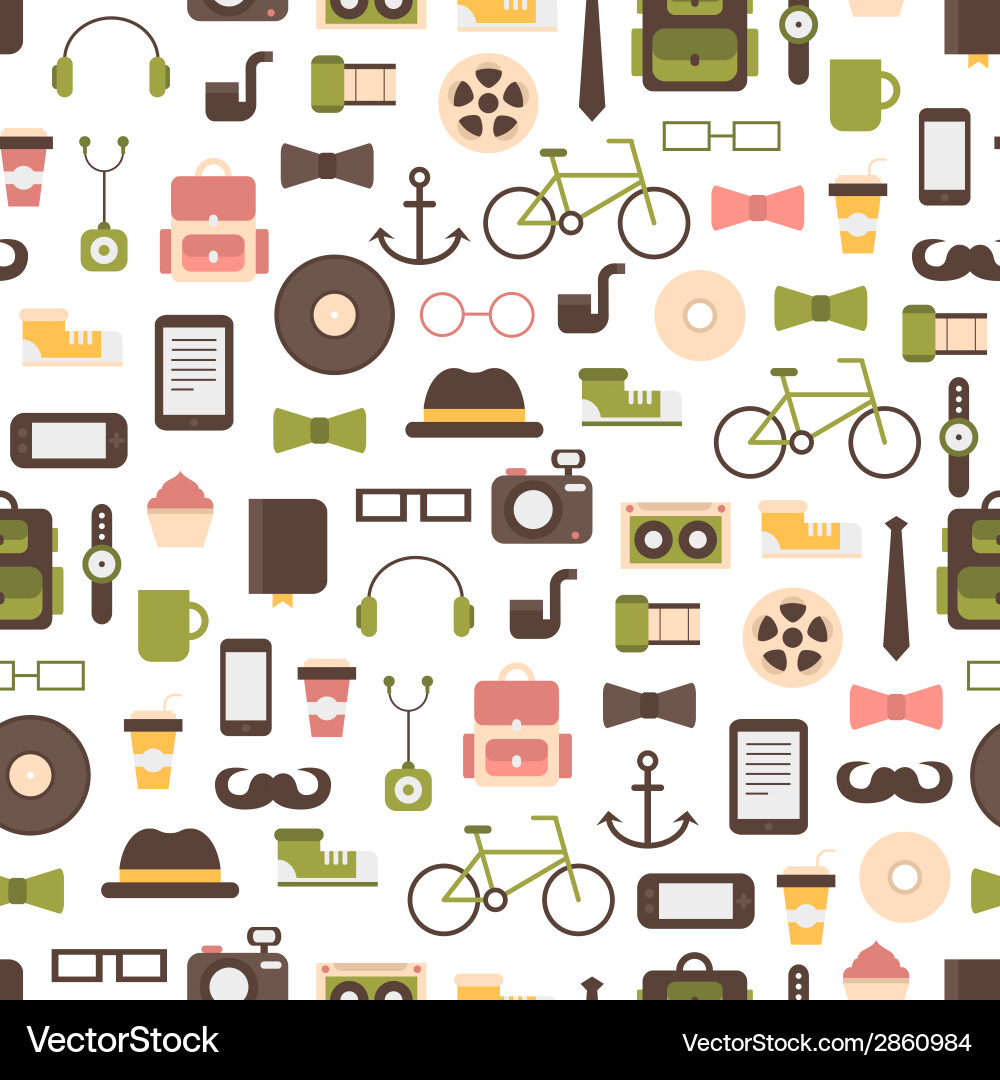 Seamless pattern of hipster colorful style Vector Image