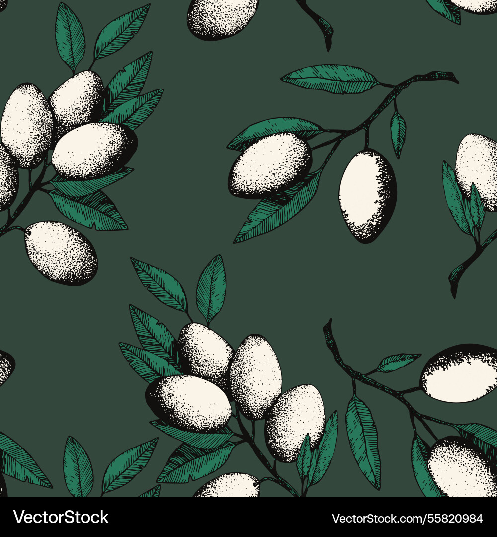 Seamless pattern with apple on color background Vector Image