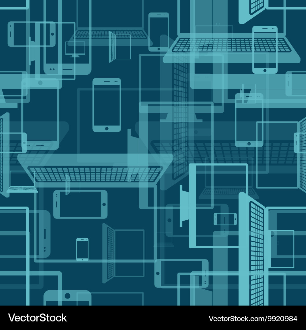 Seamless pattern with gadjets vector image