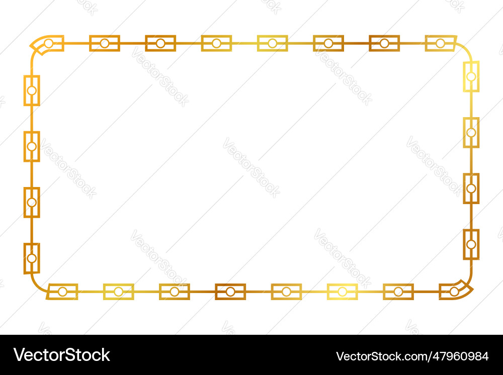 Simple chain rectangle frame from golden rope vector image