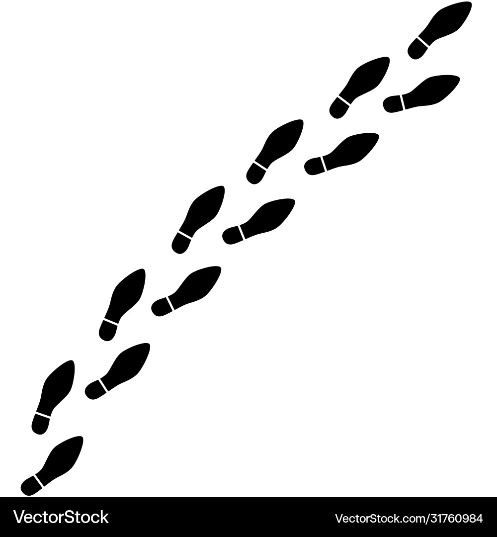 Step footprints paths Step footprints paths vector image