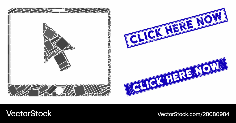 Tablet arrow pointer mosaic and grunge rectangle Tablet arrow pointer mosaic and grunge rectangle vector image