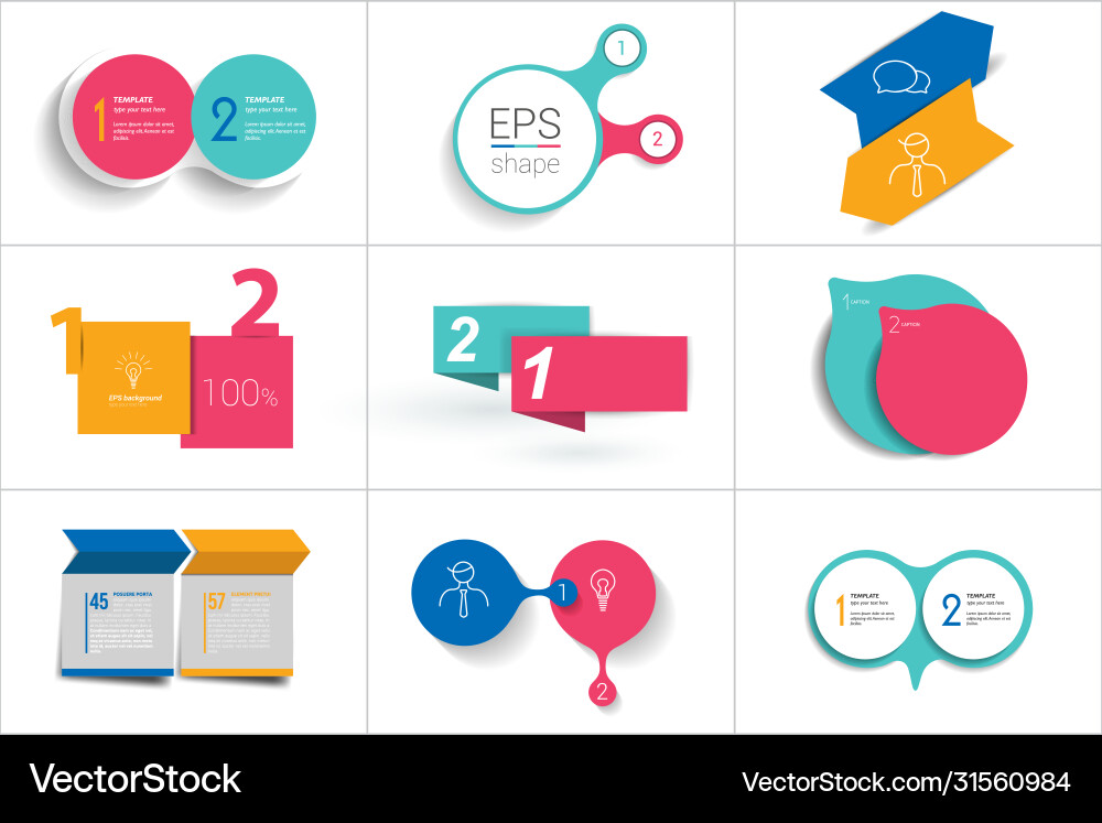 Two elements banner 2 steps design chart Two elements banner 2 steps design chart vector image