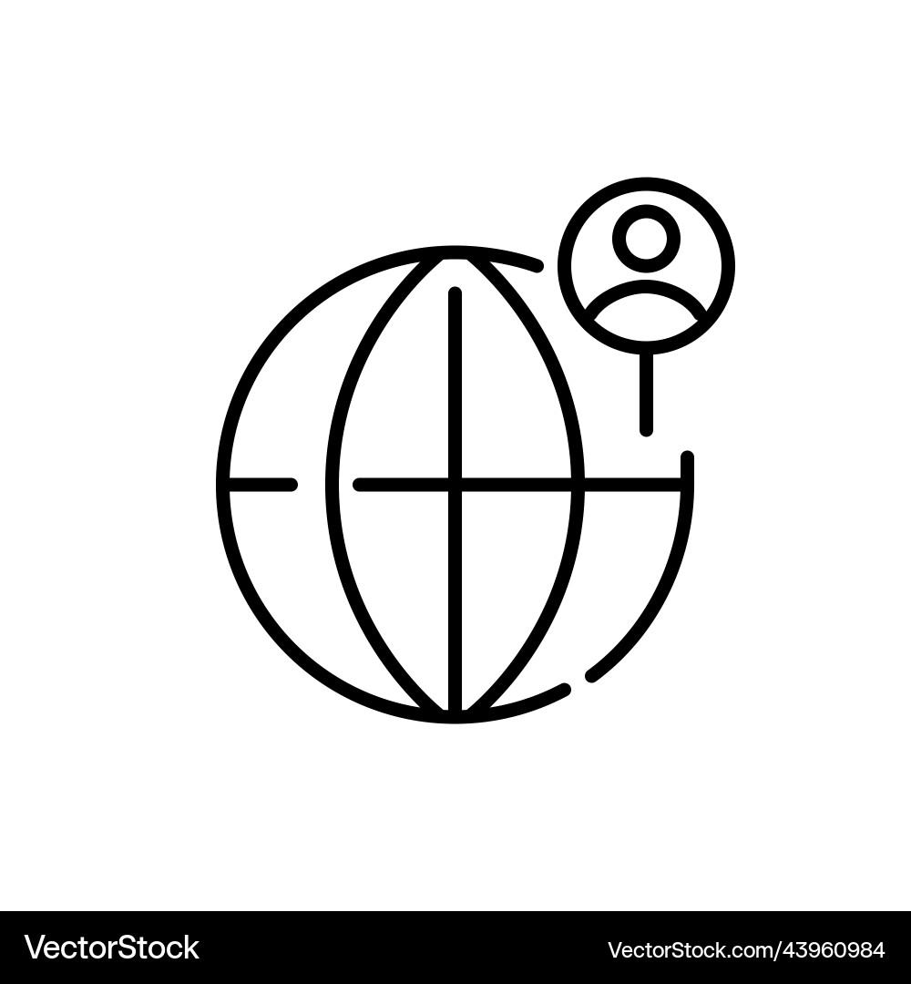 User location pin on globe pixel perfect User location pin on globe pixel perfect vector image