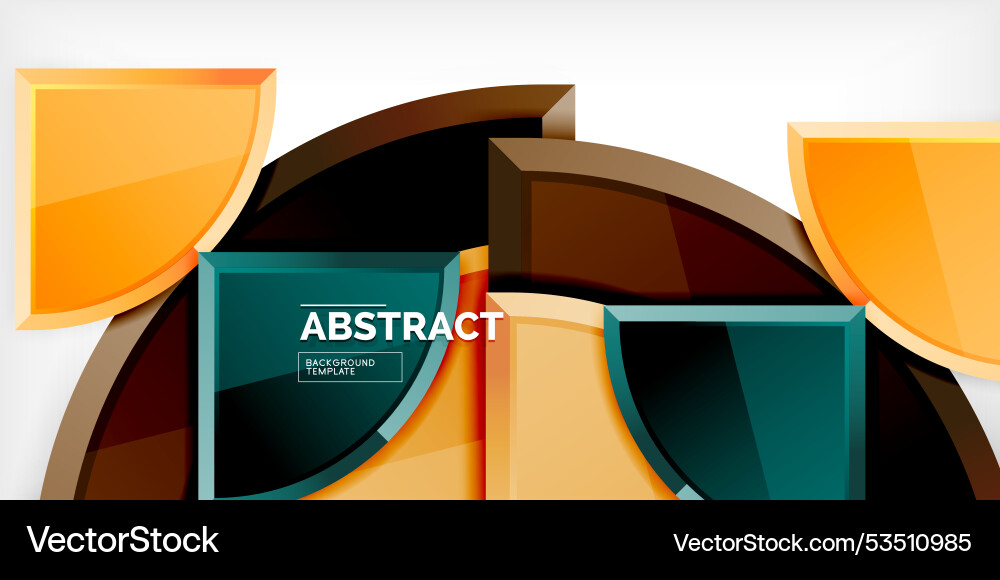 Abstract background - circles and round triangles Vector Image