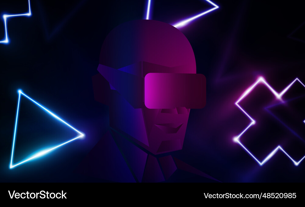 Abstract human face in augmented or virtual Vector Image