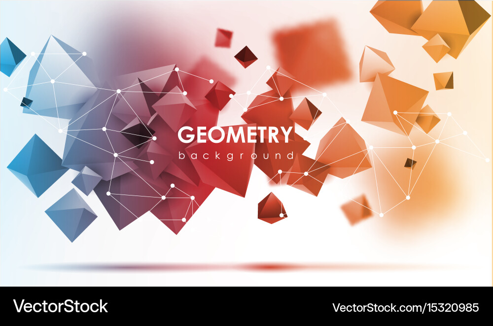 Abstract poligonal background 3d render vector image