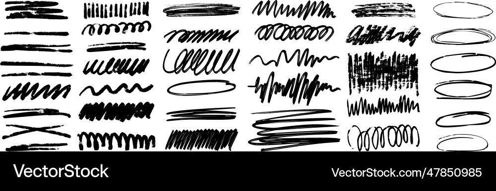 Charcoal scribble stripes and bold paint shapes Charcoal scribble stripes and bold paint shapes vector image
