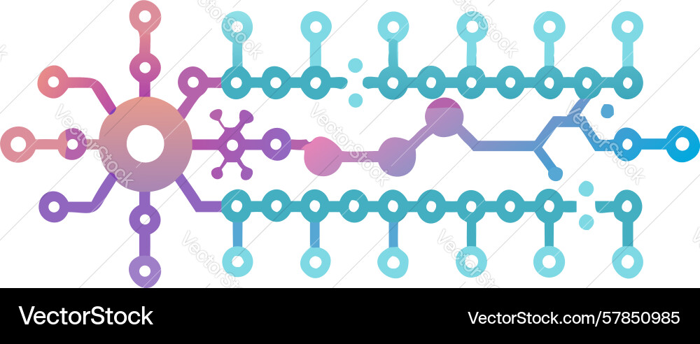 Digital network diagram with interconnected dots Vector Image