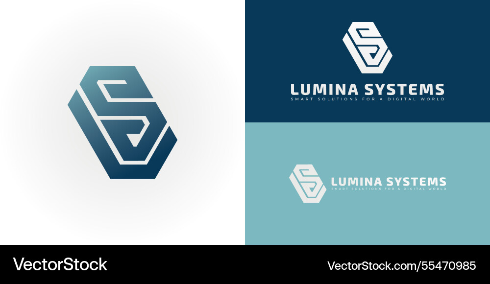 Dynamic logo design features the initials ls Vector Image