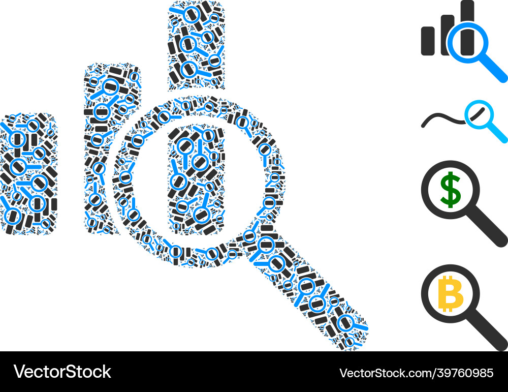 Expore bar chart icon recursive composition Expore bar chart icon recursive composition vector image