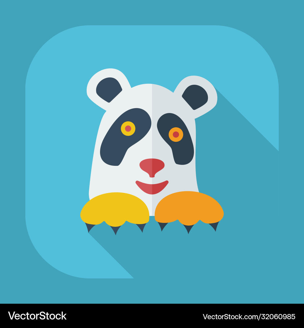 Flat modern design with shadow icons pandas Vector Image