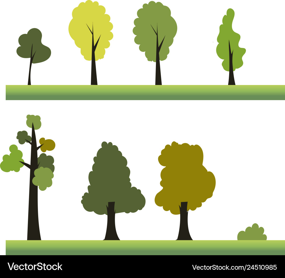 Flat treea design element set Flat treea design element set Vector Image