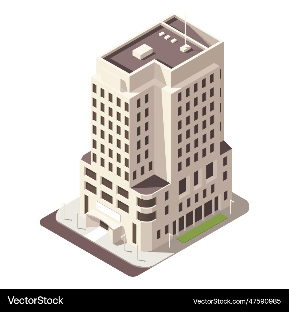Isometric skyscraper building for map creating Vector Image