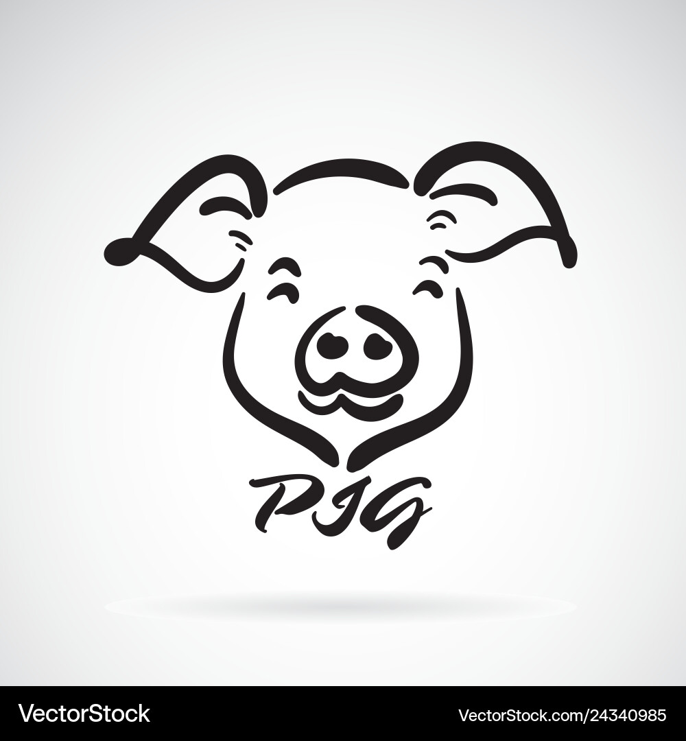 Pig Head Logo - Farm Animal Icon Vector Image