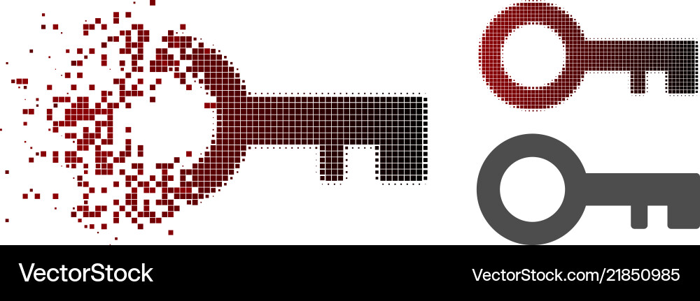 Pixelated Dissolving Key Icon vector image