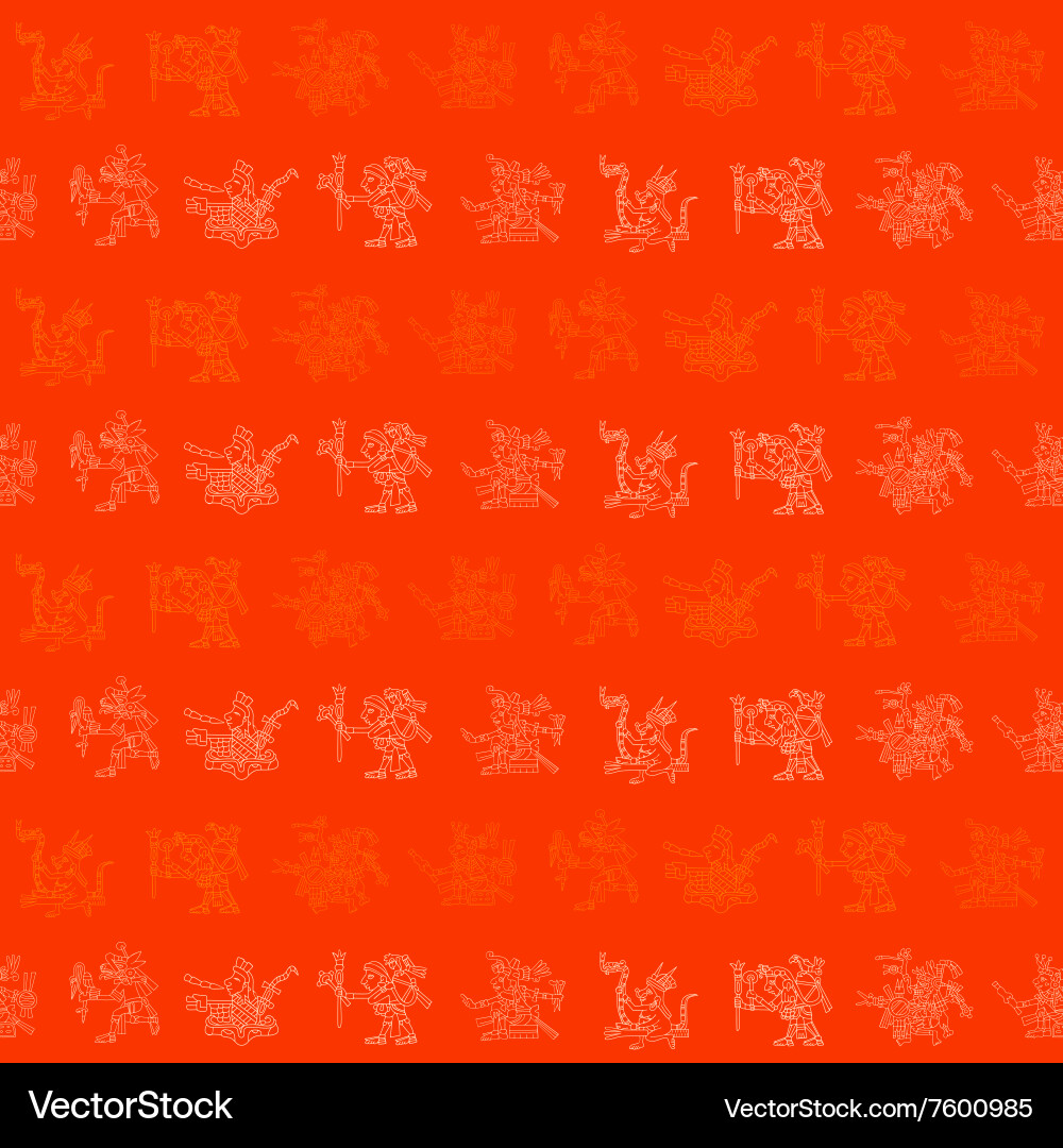 Seamless pattern with symbols from aztec codices Vector Image