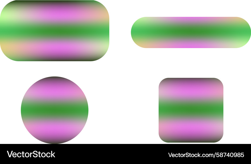 Set of different blurred gradient button shape Vector Image