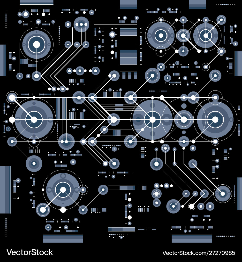 Technical drawing with dashed lines and geometric Technical drawing with dashed lines and geometric Vector Image