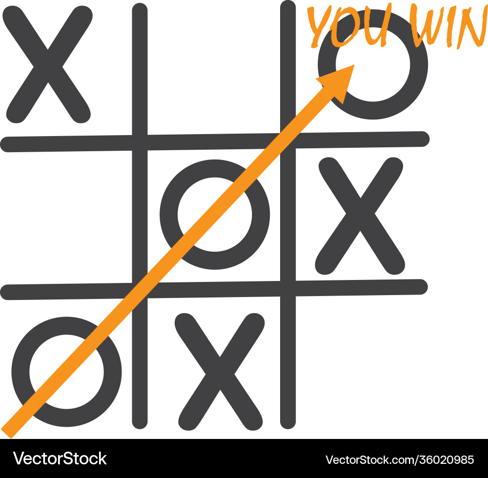 Tic tac toe game icon template design Vector Image