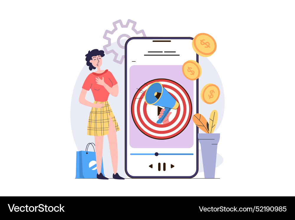 Video marketing concept in modern flat design Video marketing concept in modern flat design vector image