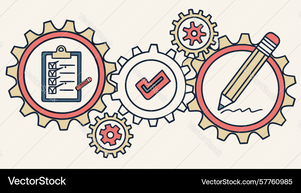 Workflow automation and project planning icons vector image