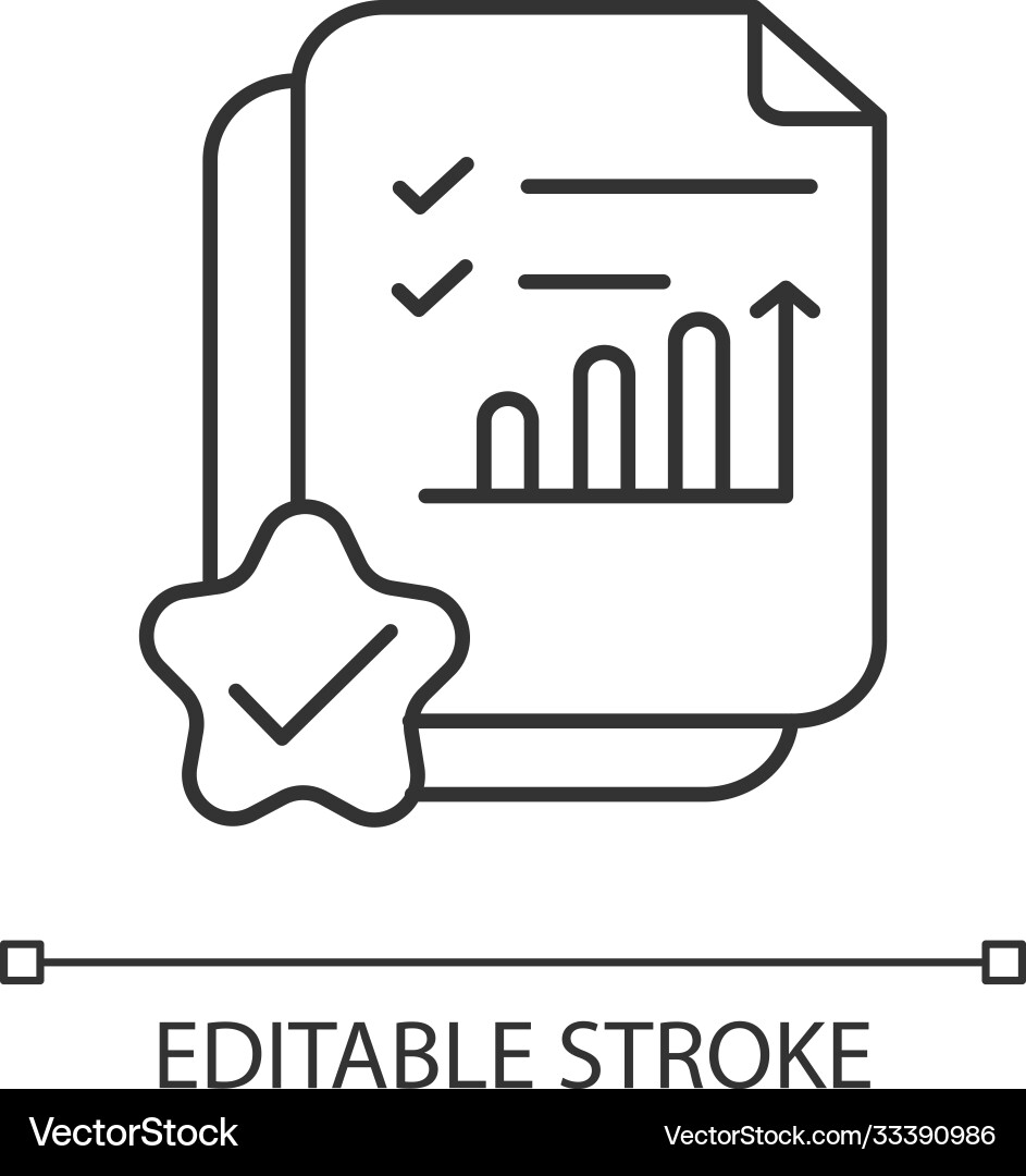 Accounting document linear icon Accounting document linear icon vector image