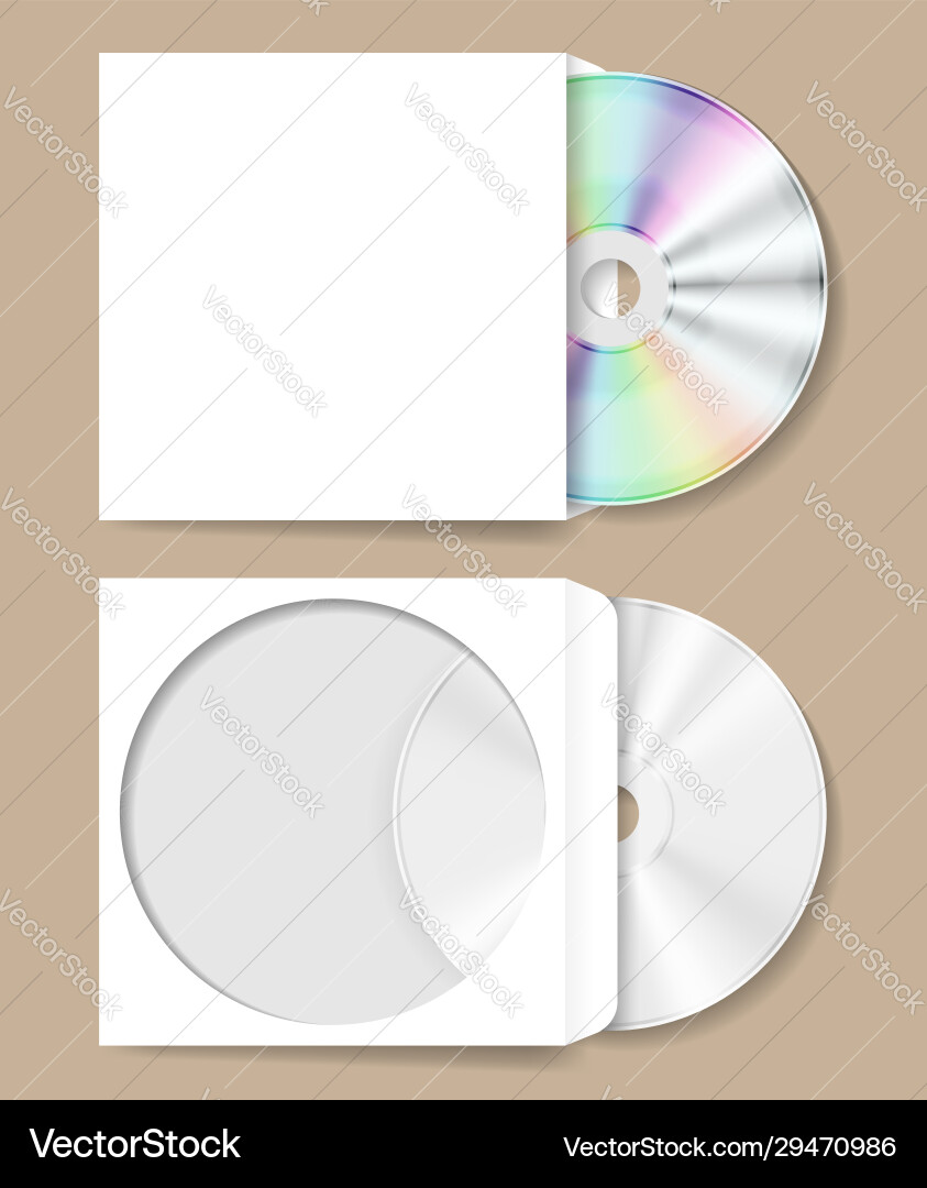 Compact disk in paper envelope vector image