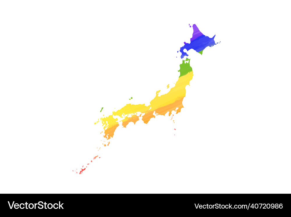 Detaillierte japanische Land Silhouette Karte in lgbt Detaillierte japanische Land Silhouette Karte in lgbt vektorbild