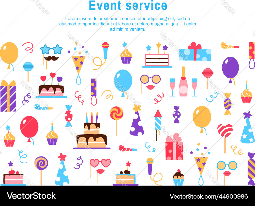 Event service background with text space vector image