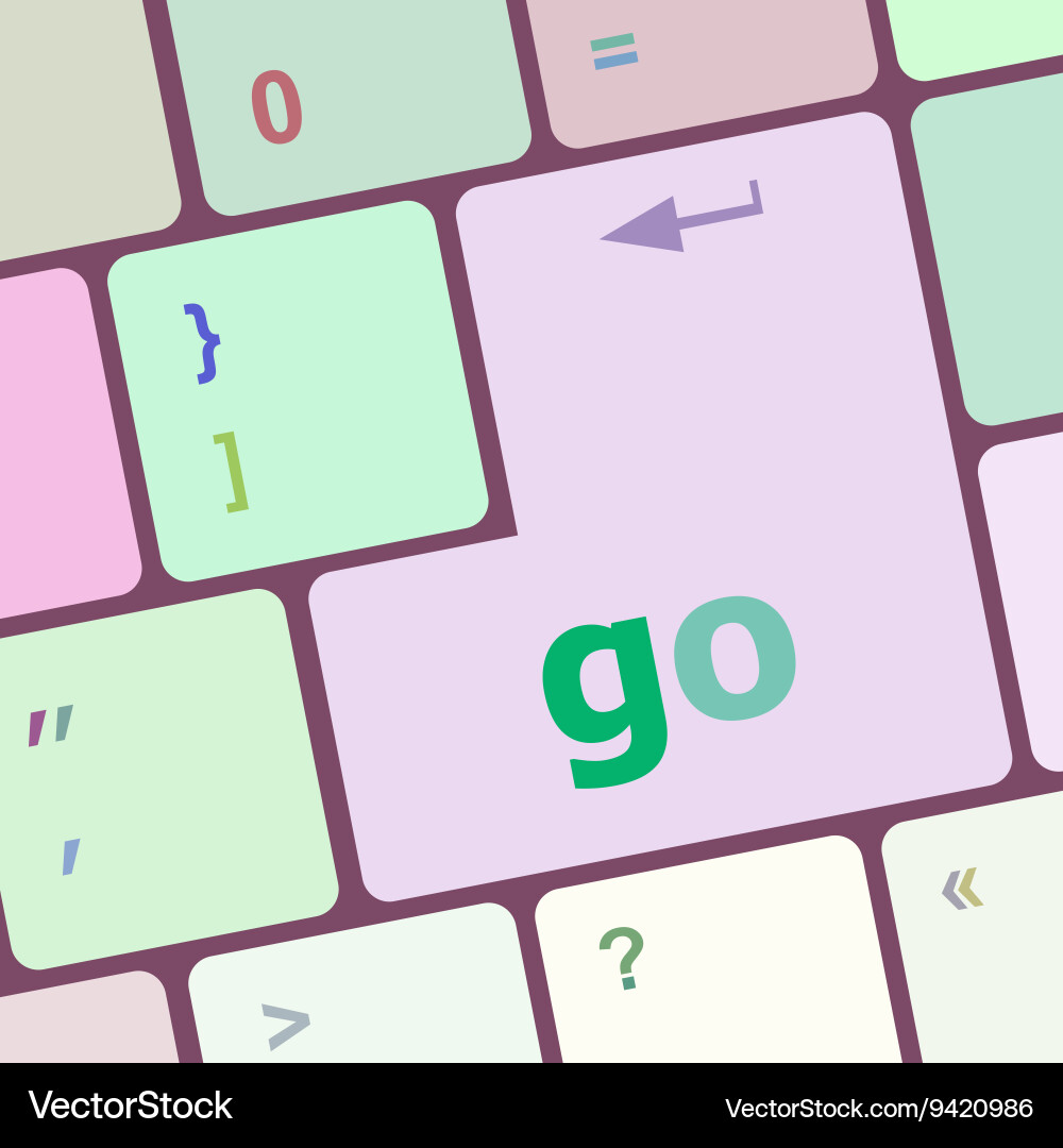 Gehen Sie auf Tastatur Key Notebook-Computer-Taste vektorbild