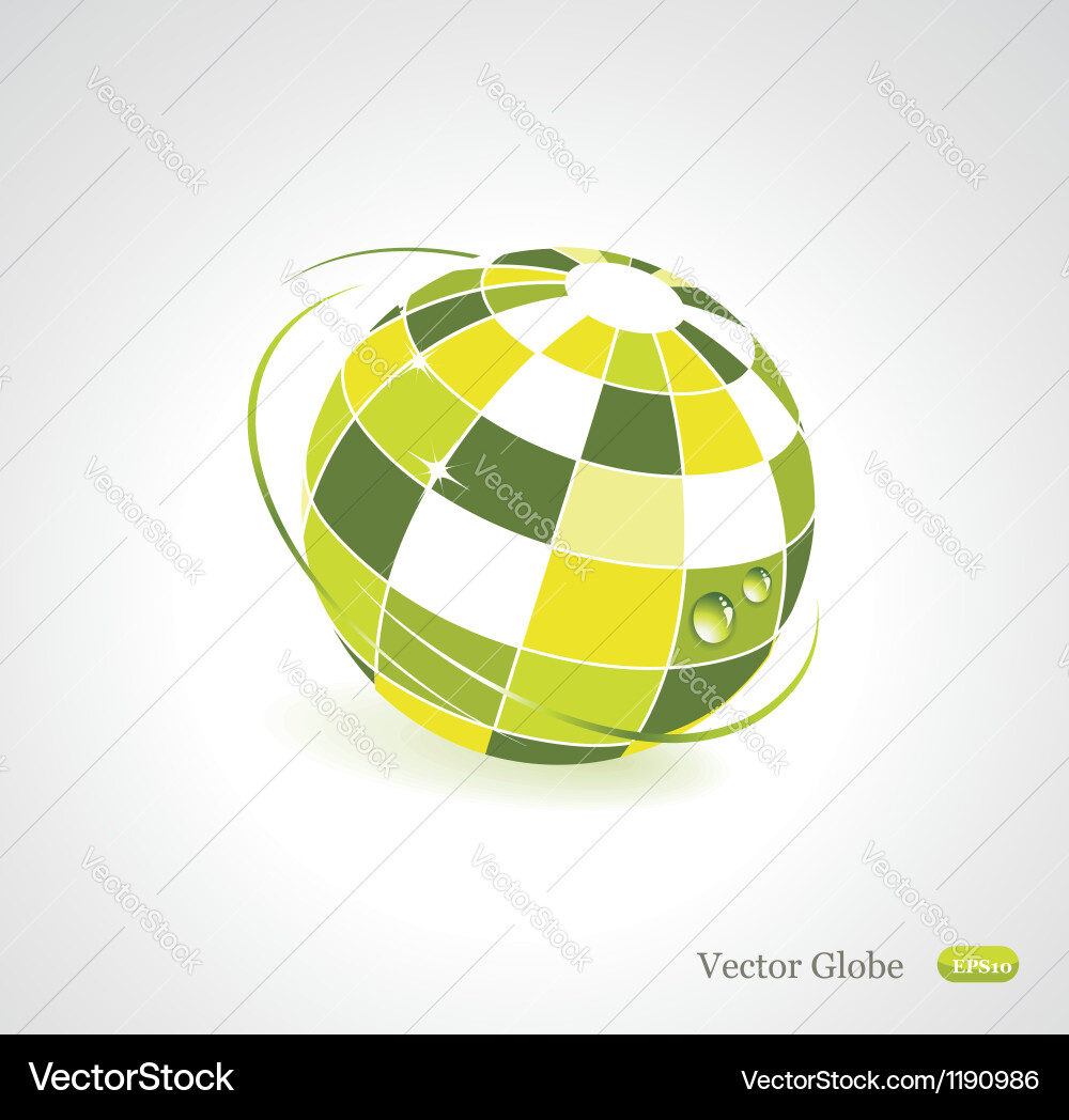 Green Globe Icon Background Vector Image