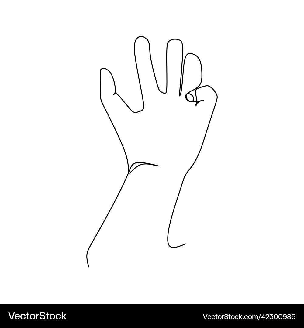 Hand gesture language alphabet continuous line Vector Image