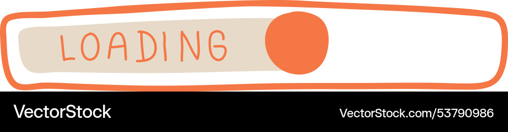 Handdrawn loading bar progress indicator vector image