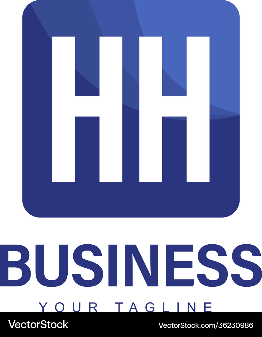 Hh initial a logo design with abstract style vector image