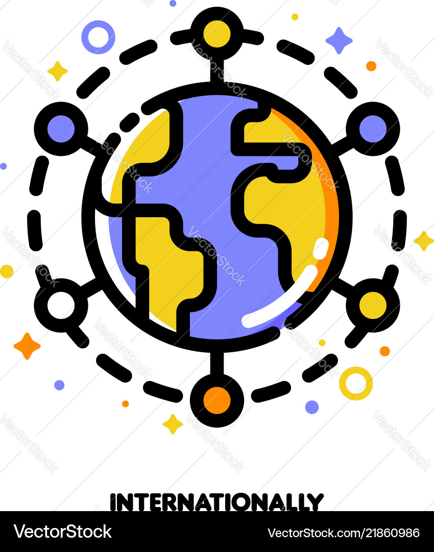 Icon of globe for international financial markets Icon of globe for international financial markets vector image