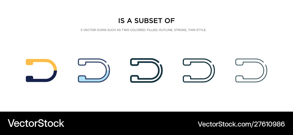 Is a subset icon in different style two vector image