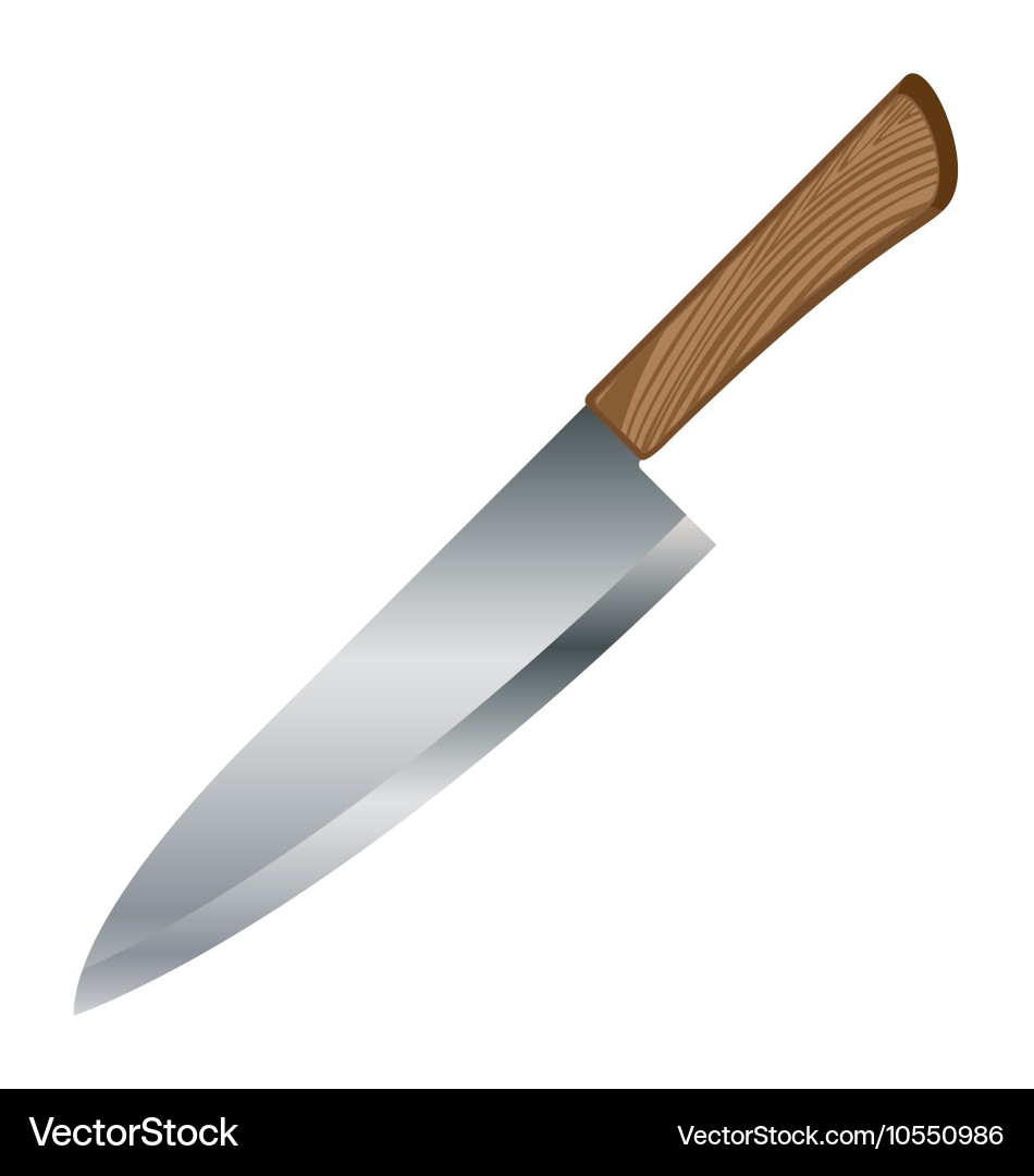 Kitchen knives big size with woodden grip isolated – Royalty-Free Vector |  VectorStock, image size:950x1080
