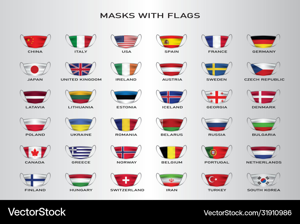 Masks with flags Masks with flags Vector Image