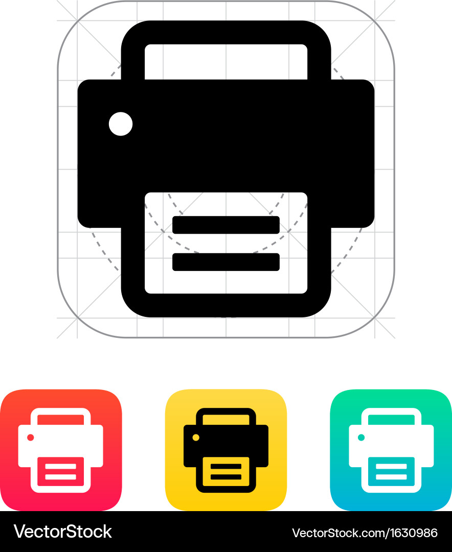 Print Icon - Text Output Vector Image