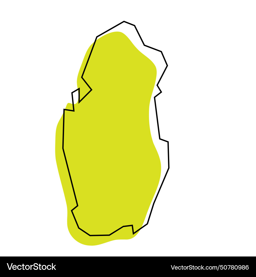 Qatar simplified map Vector Image