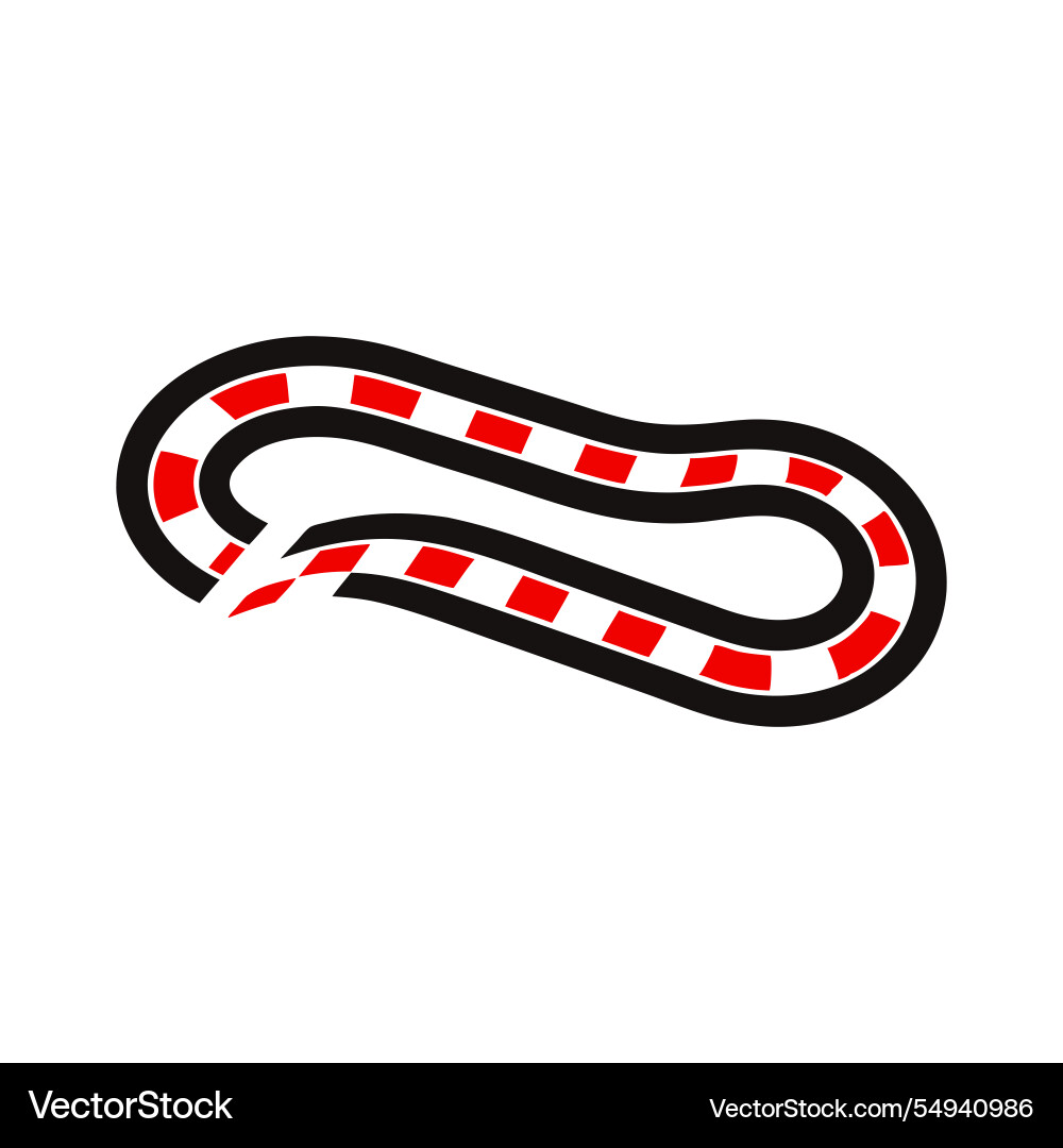 Race track with sharp curves isolated flat Race track with sharp curves isolated flat Vector Image